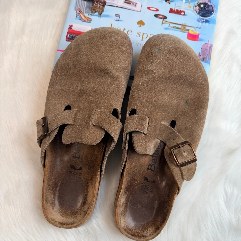 Birkenstock Tan Suede Men's Buckle Sandals